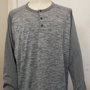 Lululemon Men’s Gray & Black Long Sleeve Workout Activewear Shirt Size 2XL
